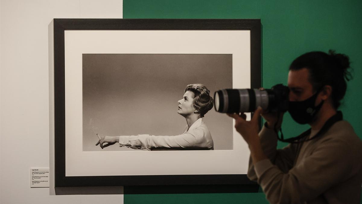 Imagen de la actriz Ingrid Bergman tomada por la fotógrafa Inge Morath, miembro de la Agencia Magnum Photos.
