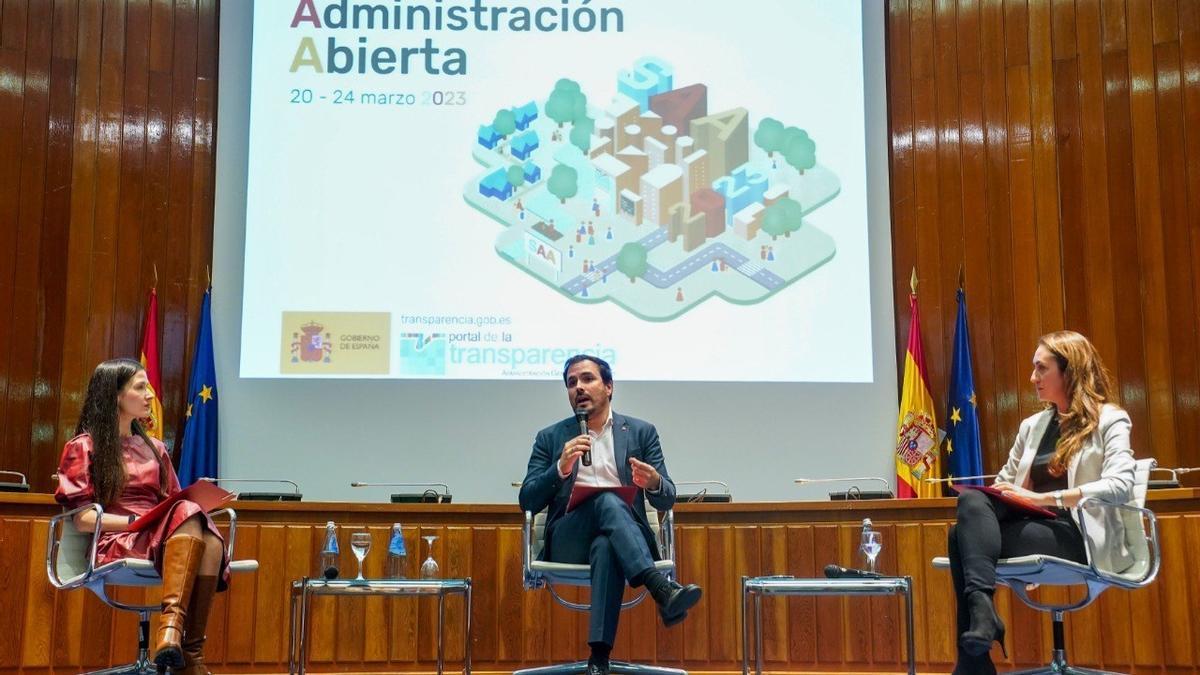 El ministro de Consumo, Alberto Garzón, en el acto 'Transformar el consumo para mejorar la vida'.