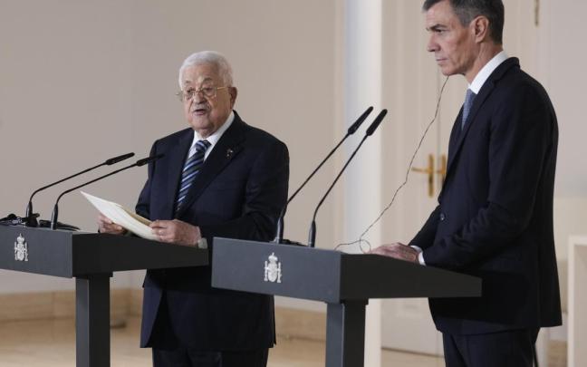 Comparecencia de Sánchez y Abás en Moncloa.