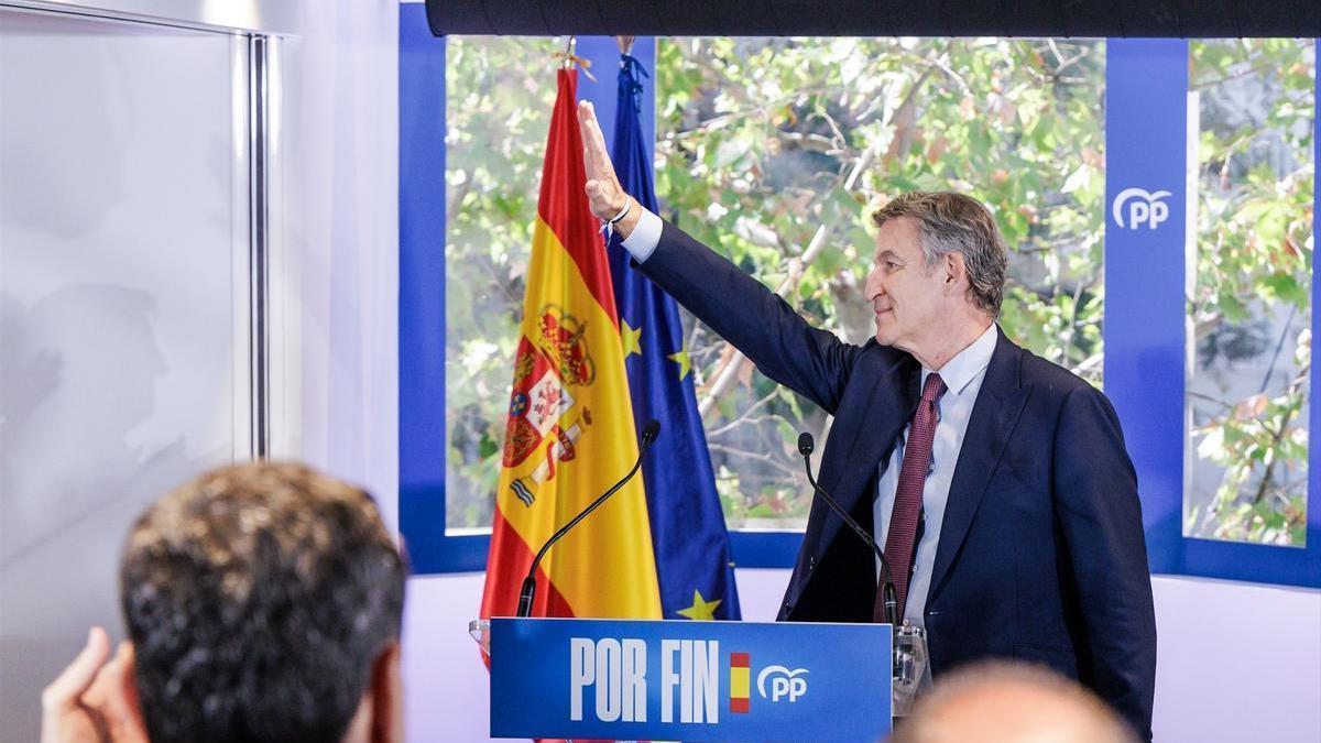 Alberto Núñez Feijóo, en la reunión de la Junta Directiva del PP: