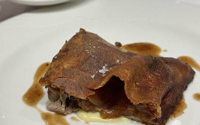 Cochinillo de Usarre, un plato estrella del Iriarte Jatetxea.