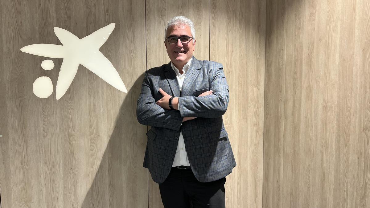 Luis Aspe, en la sede de CaixaBank en Bilbao.