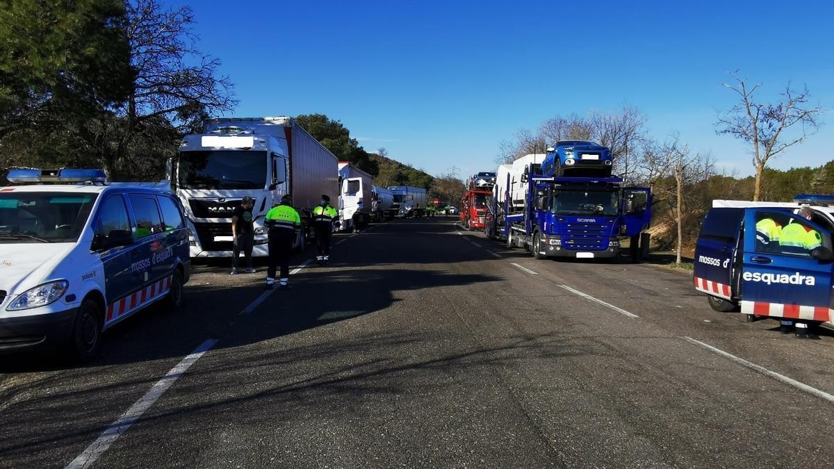 Imagen de un control de tráfico en Catalunya.