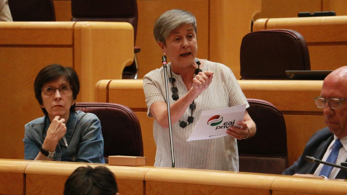 La senadora del EAJ-PNV, Nerea Ahedo, reprocha a Mónica García que “siga enrocada” en atribuir a las CCAA la responsabilidad del Ministerio de Sanidad en la negociación del Estatuto Marco / Senado. 