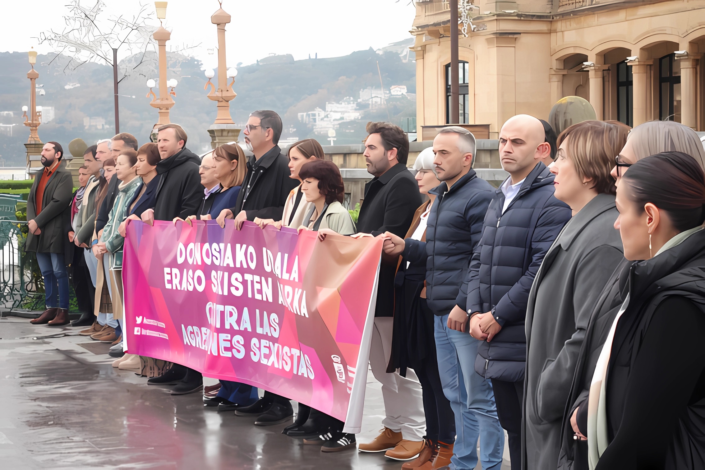Concentración de condena en Alderdi Eder, Donostia