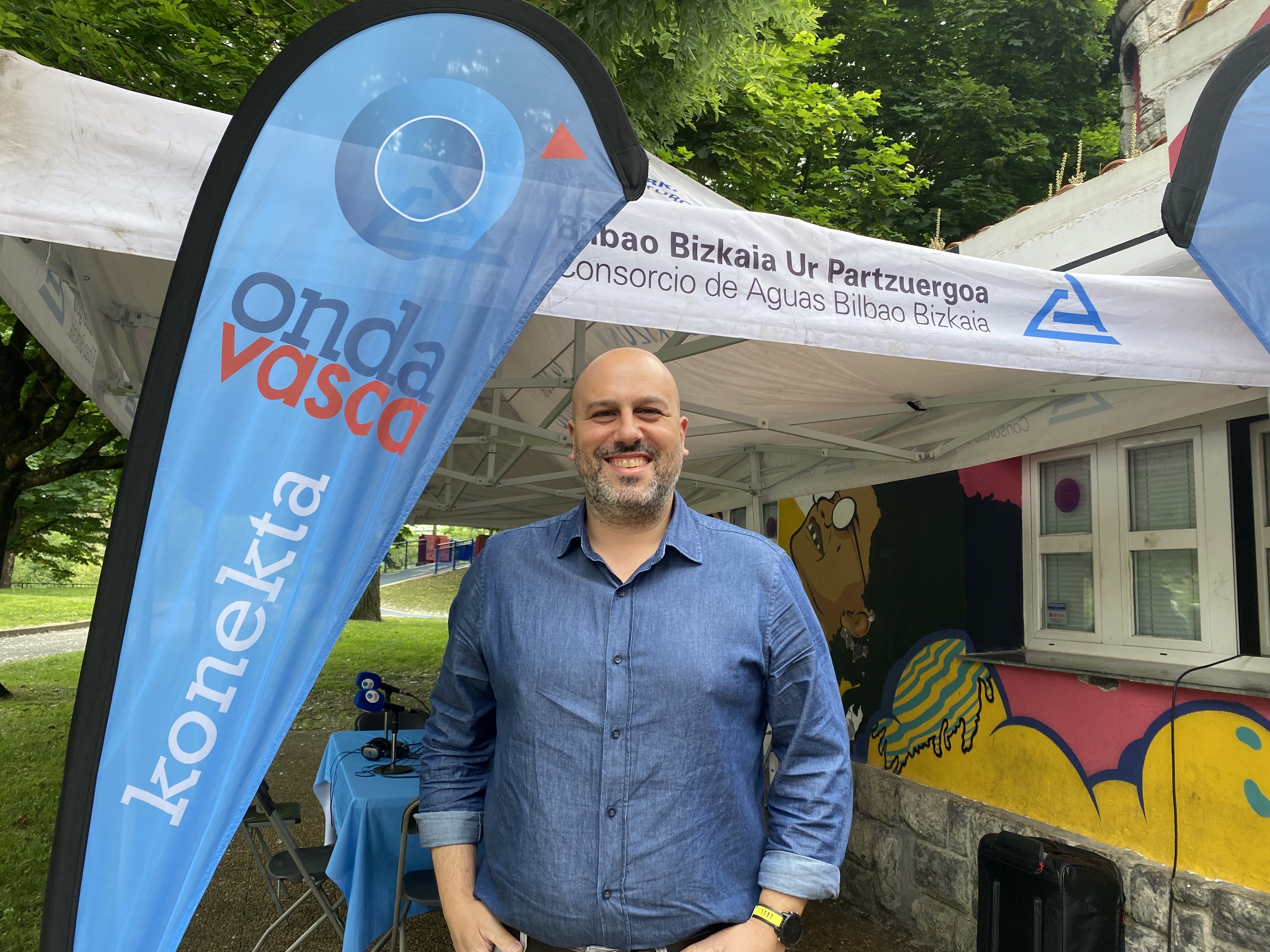 Alex Peláez, director general de Medio Ambiente de la Diputación Foral de Bizkaia, en la Fiesta del Agua de Arrigorriaga