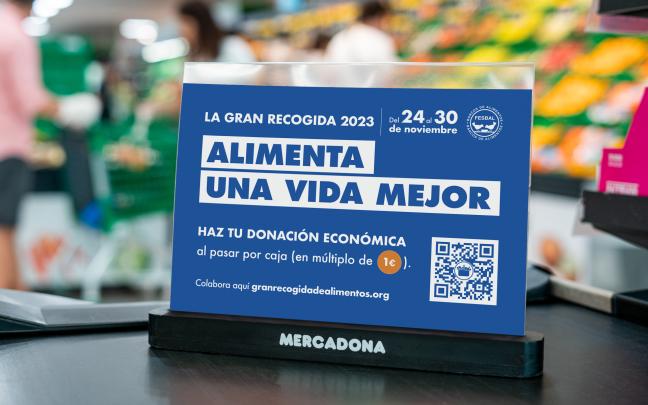 31 supermercados de Mercadona en Euskadi participan desde hoy en la Gran Recogida de los Bancos de Alimentos