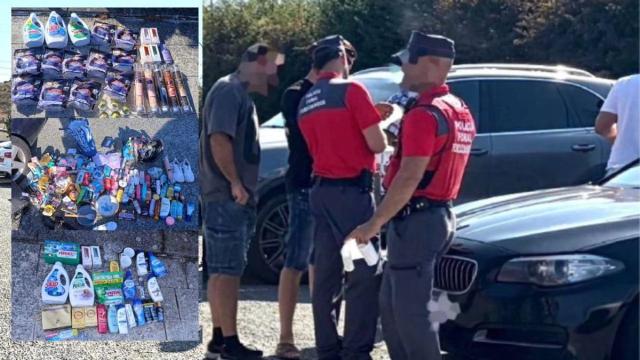 A la izquierda de la imagen, objetos requisados / Cedida a Diario de Noticias de Navarra