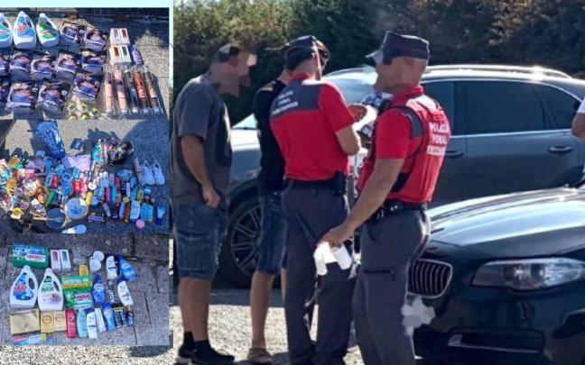 A la izquierda de la imagen, objetos requisados / Cedida a Diario de Noticias de Navarra