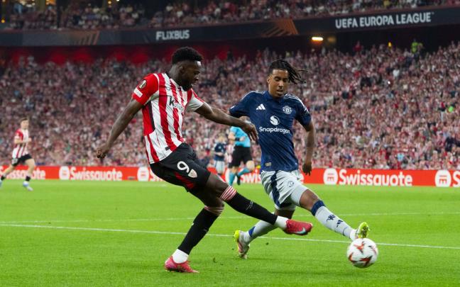 Iñaki Williams en una acción frente al Manchester United. Foto: ATHLETIC CLUB Iñaki Williams en una acción frente al Manchester United. Foto: ATHLETIC CLUB