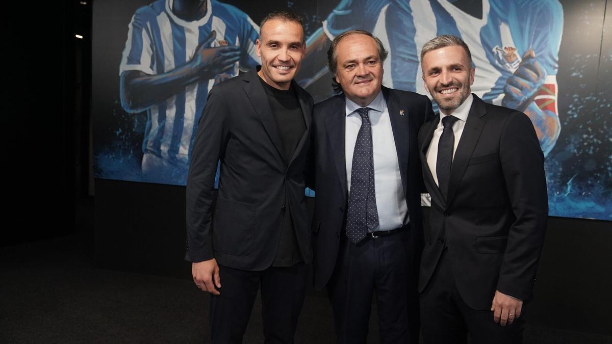 Sergio Francisco, Aperribay y Bretos, en la presentación del nuevo proyecto. NOTICIAS DE GIPUZKOA