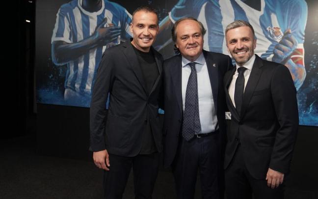 Sergio Francisco, Aperribay y Bretos, en la presentación del nuevo proyecto. NOTICIAS DE GIPUZKOA