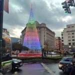 Prueba de luces en el nuevo árbol de la Plaza Moyúa en Bilbao | ONDA VASCA