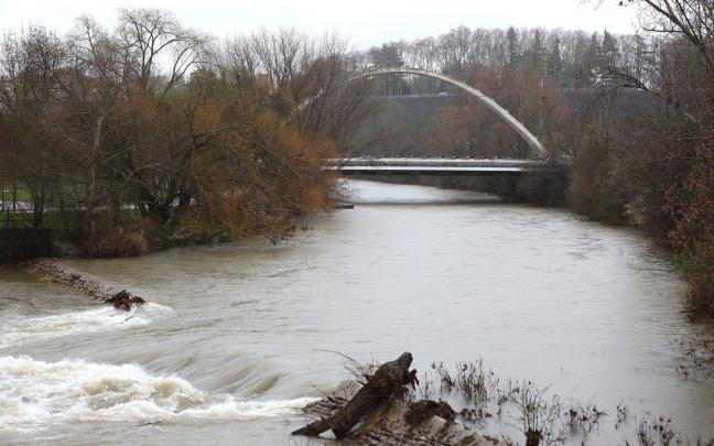El río Arga en una crecida anterior. Javier Bergasa