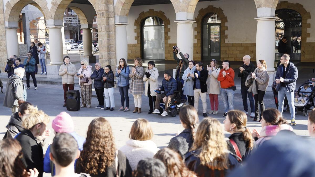 Concentración en repulsa por la agresión sufrida por el comerciante de Arrigorriaga. Markel Fernández