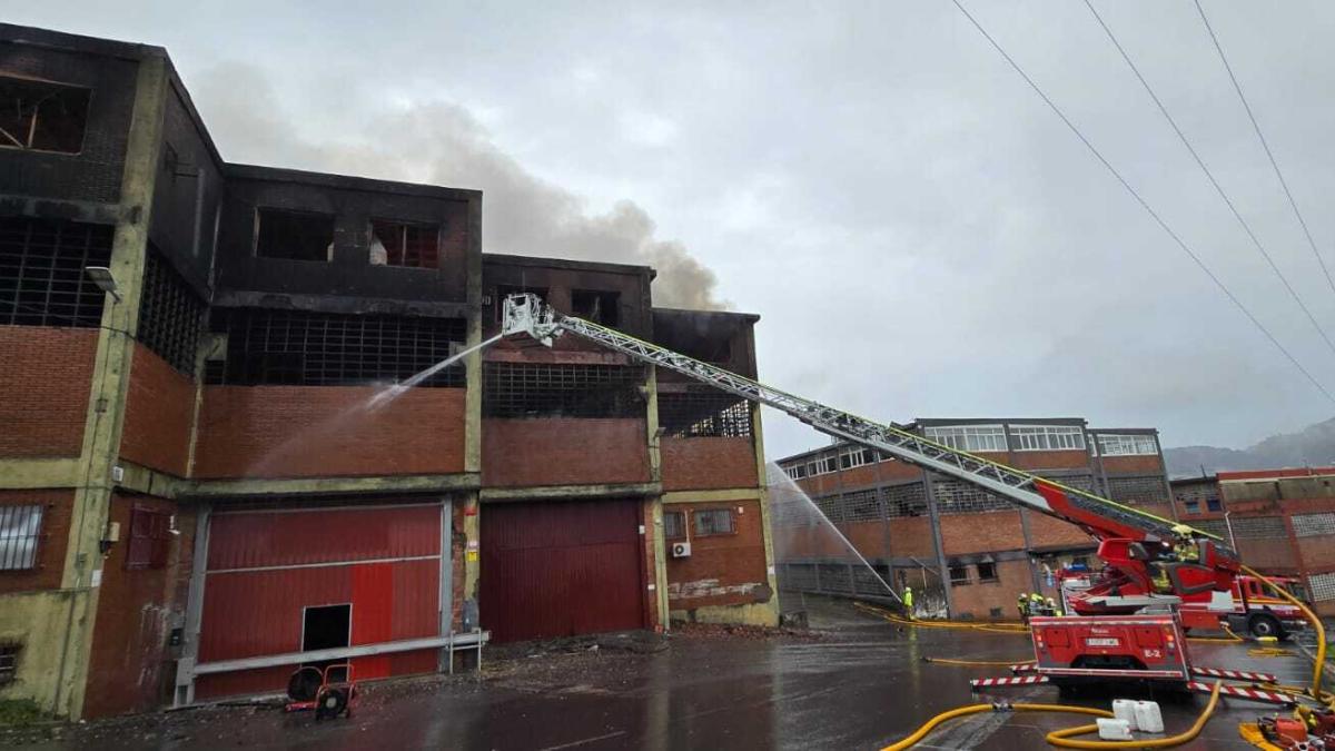 Imagen del incendio provocado en el polígono Atxukarro de Arrigorriaga | ONDA VASCA