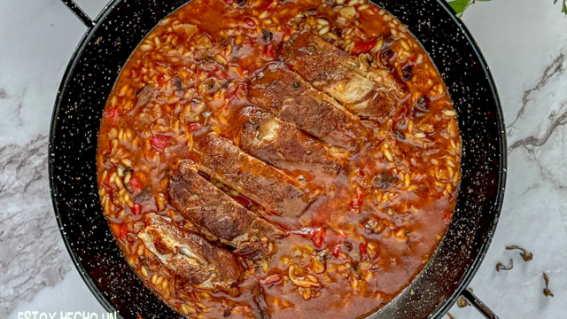 arroz meloso con cotilla adobada y setas arroz meloso con cotilla adobada y setas
