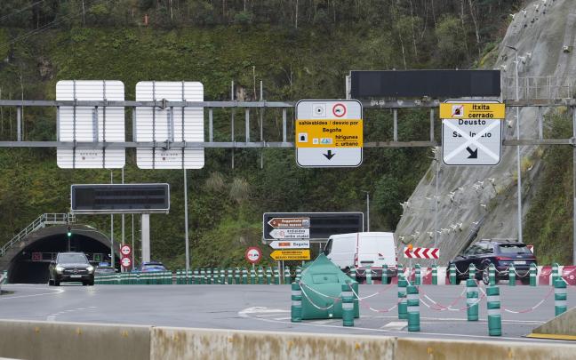 El tramo La Salve-Txorierri de los Túneles de Artxanda cerrará cinco meses
