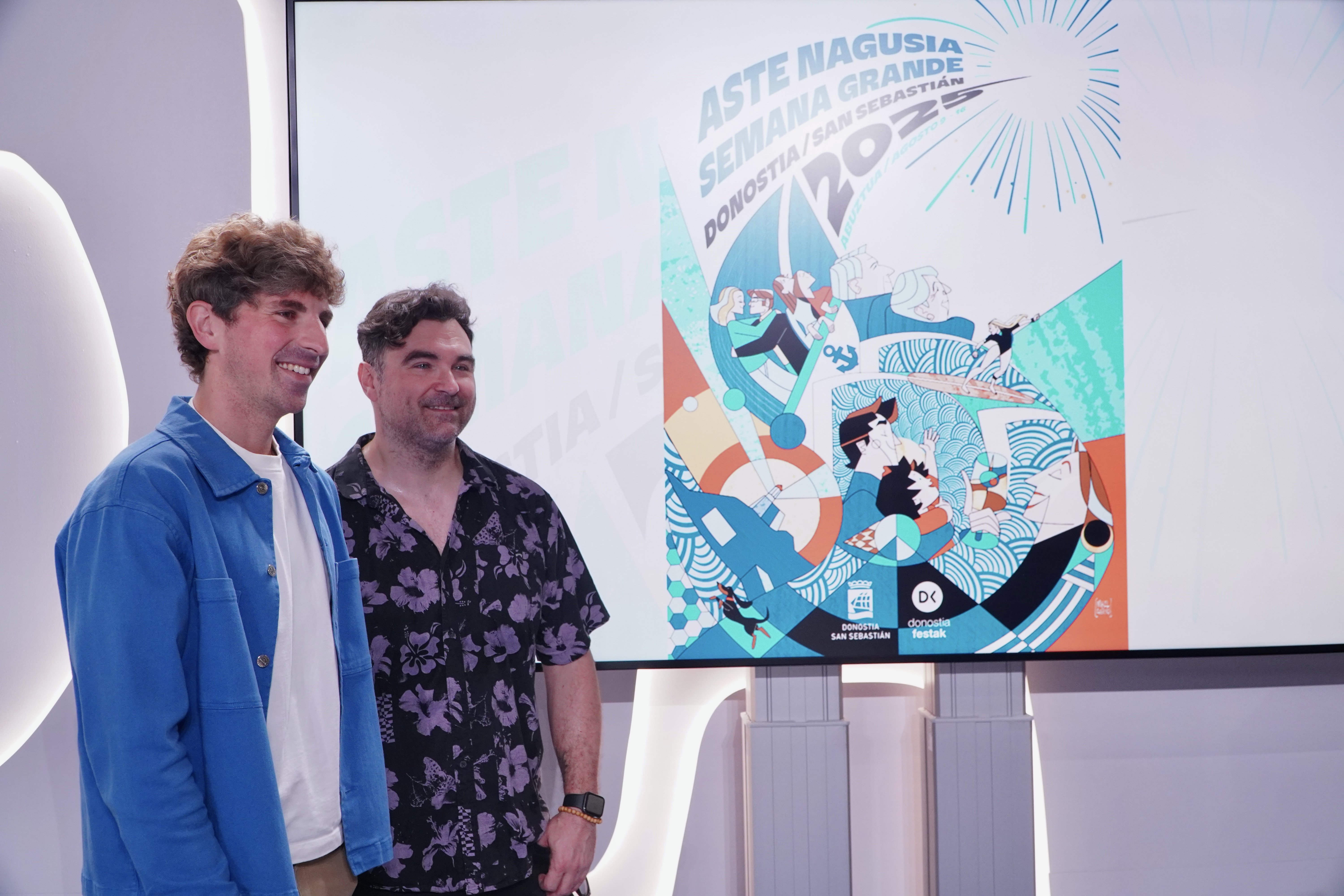 Presentación, esta mañana, de los conciertos de Sagüés y del cartel de la Semana Grande de Donostia