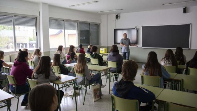 Estudiantes de Secundaria, en un aula de un instituto navarro. Iñaki Porto