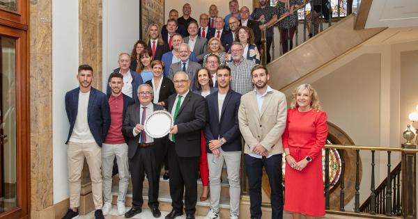 Recibimiento institucional a Osasuna como subcampeón de Copa. Foto: Ayuntamiento de Pamplona