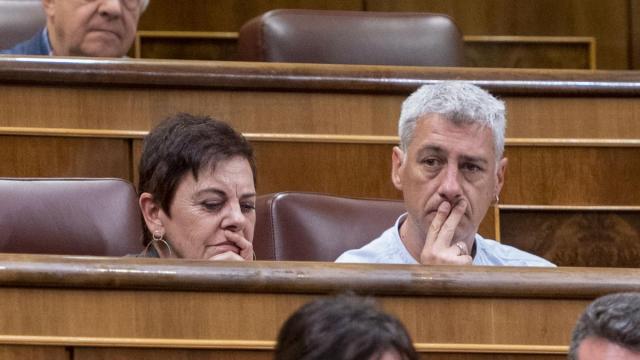 Los diputados de EH Bildu Mertxe Aizpurua y Oskar Matute, en el Congreso