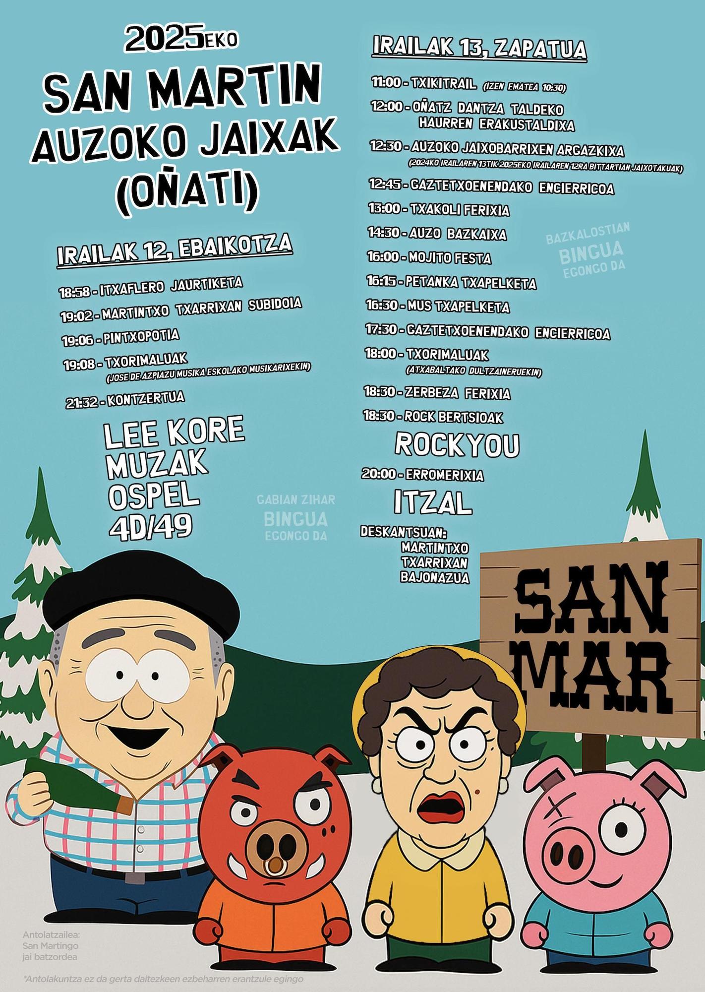 Cartel de las fiestas de San Martín.