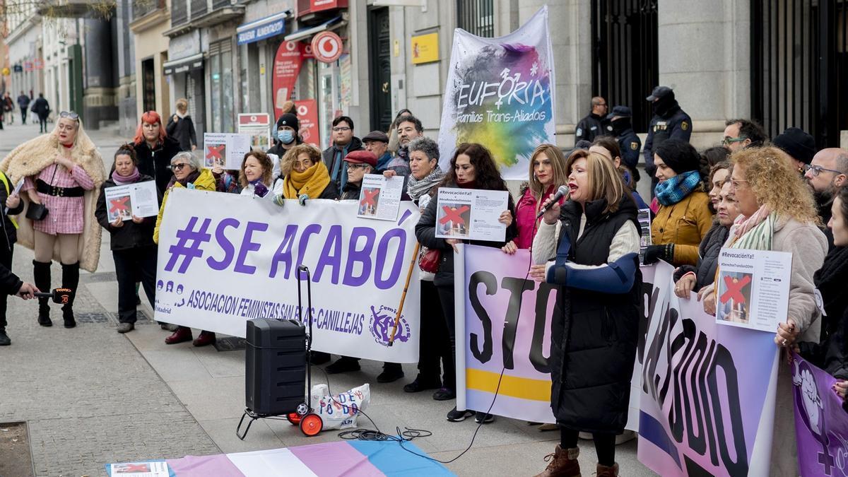 Concentración del colectivo trans, en una imagen de archivo.