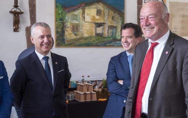 El lehendakari, Iñigo Urkullu, con el presidente de Nueva Aquitania, Alain Rousset El lehendakari, Iñigo Urkullu, con el presidente de Nueva Aquitania, Alain Rousset