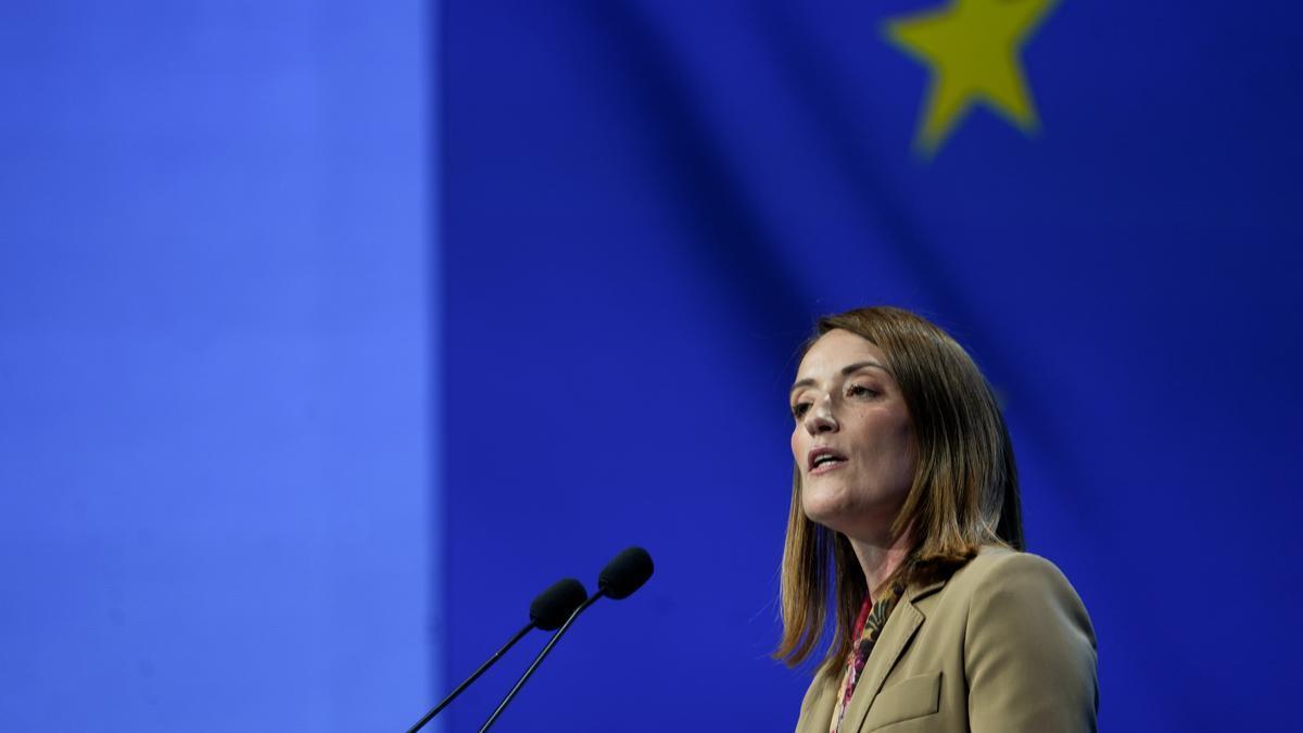 La presidenta del Parlamento Europeo, Roberta Metsola