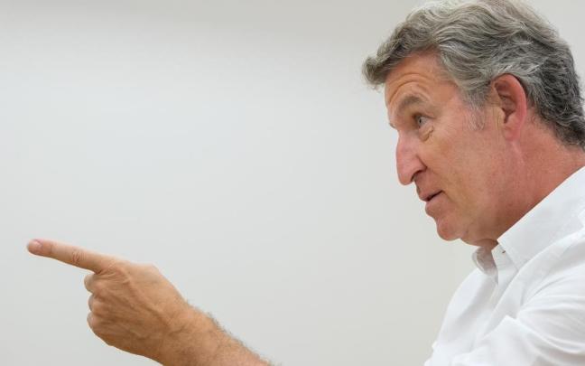El presidente del Partido Popular, Alberto Núñez Feijóo, durante una entrevista-