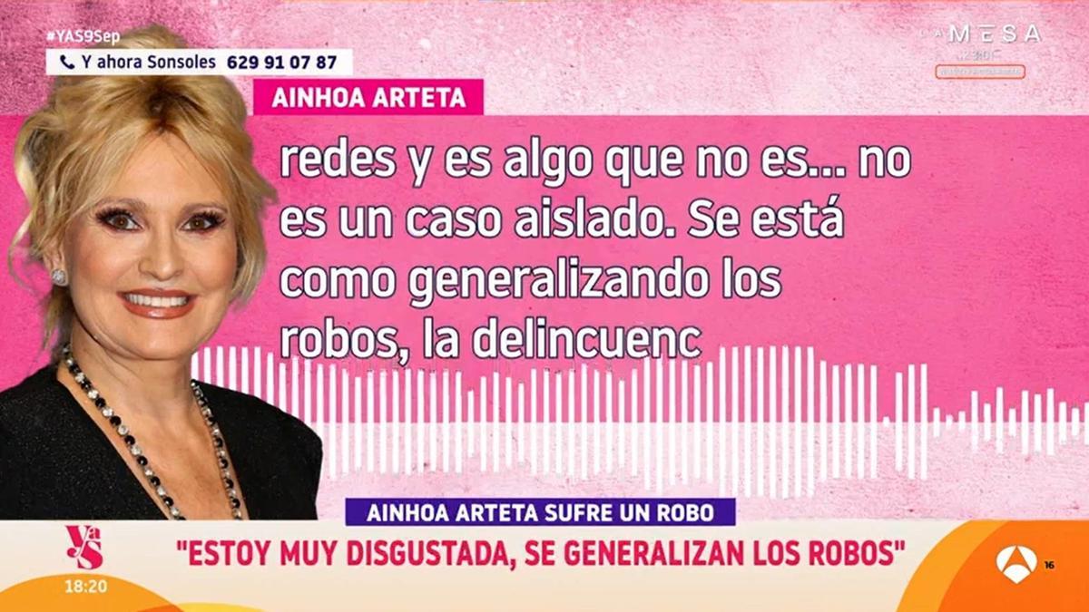 Ainhoa Arteta, en 'Y Ahora Sonsoles'.