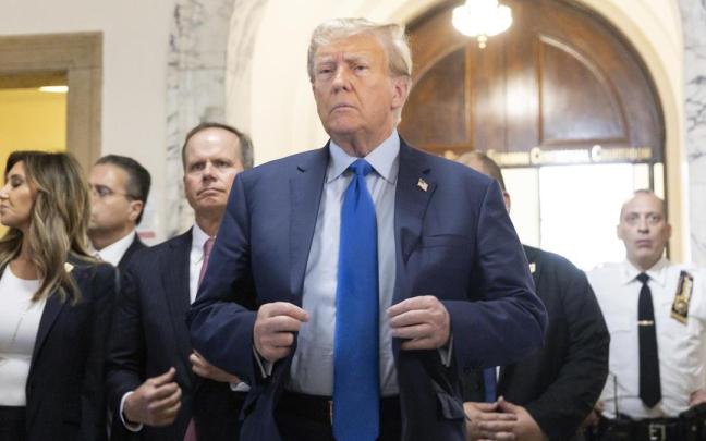 El expresidente de Estados Unidos Donald Trump, a su llegada al tribunal.