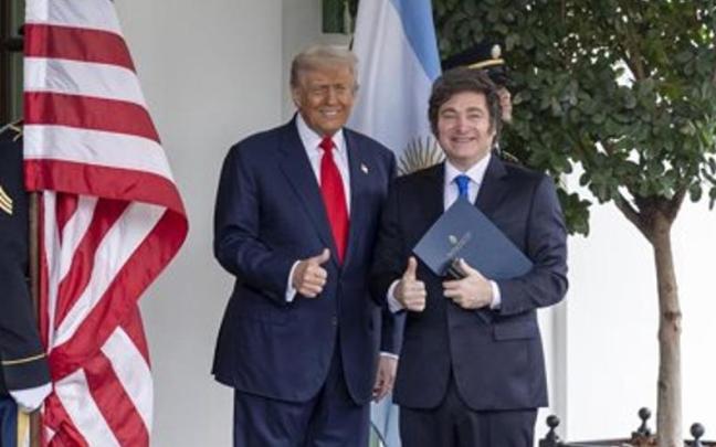 Donald Trump y Javier Milei, durante un encuentro en la Casa Blanca