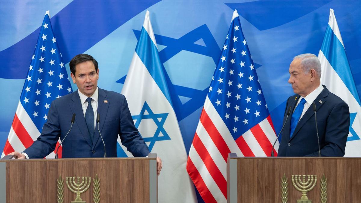 Marco Rubio y Benjamin Netanyahu, durante la visita del primero a Israel