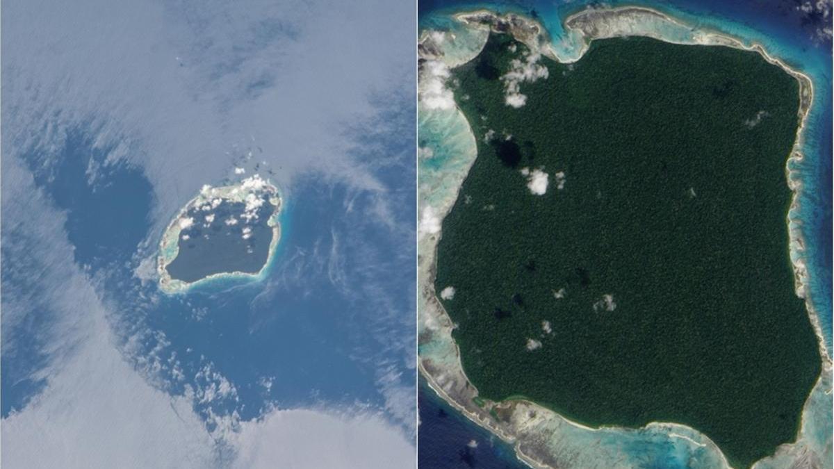 La remota isla de Sentinel del Norte, en el archipiélago de Andamán.