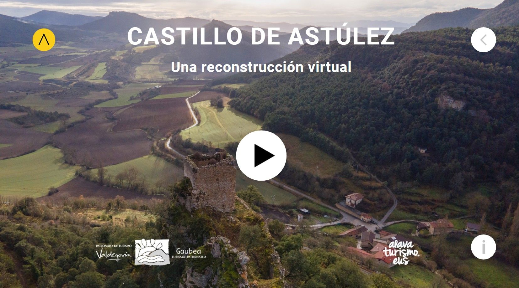 Entrada a visita virtual al Castillo de Astúlez en Valdegovia
