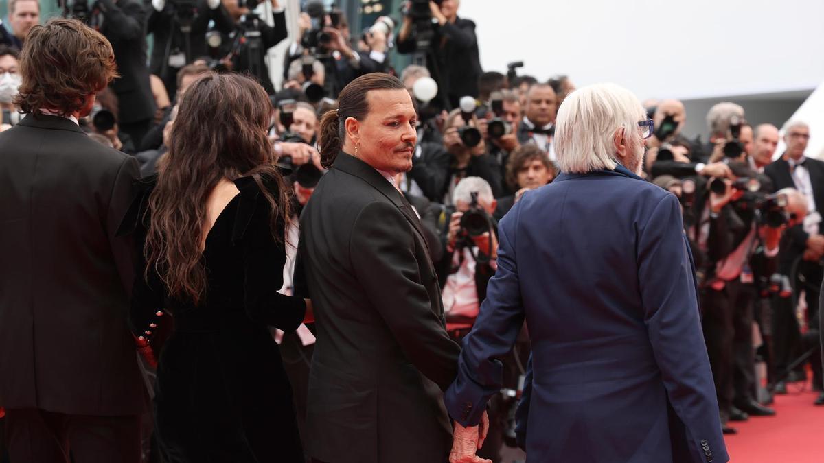 Johnny Depp, llegando al Palacio de Festivales de Cannes