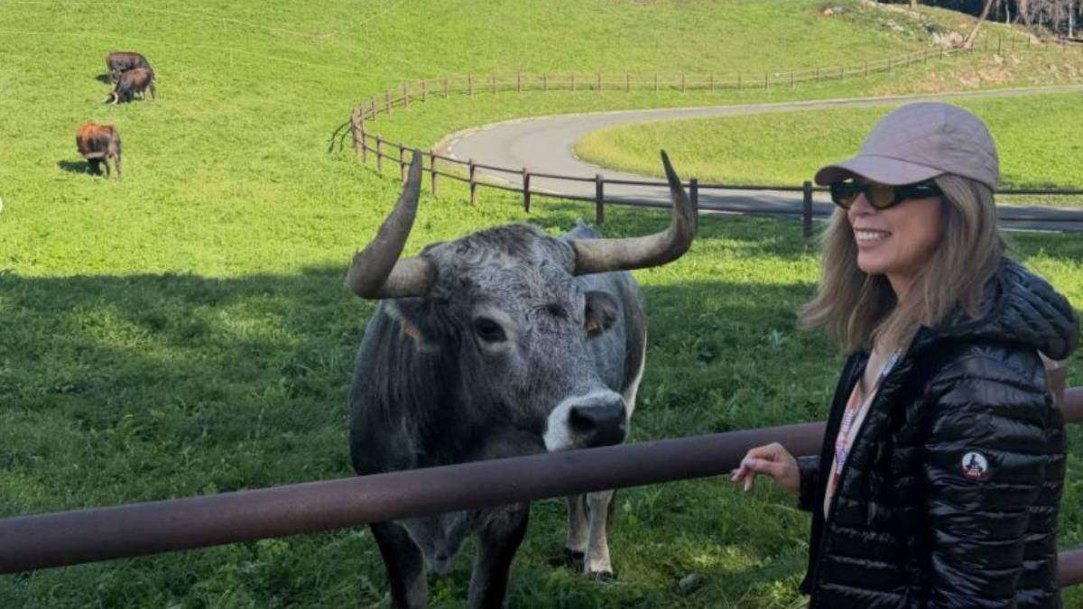 Eva Isanta durante su visita a Gipuzkoa