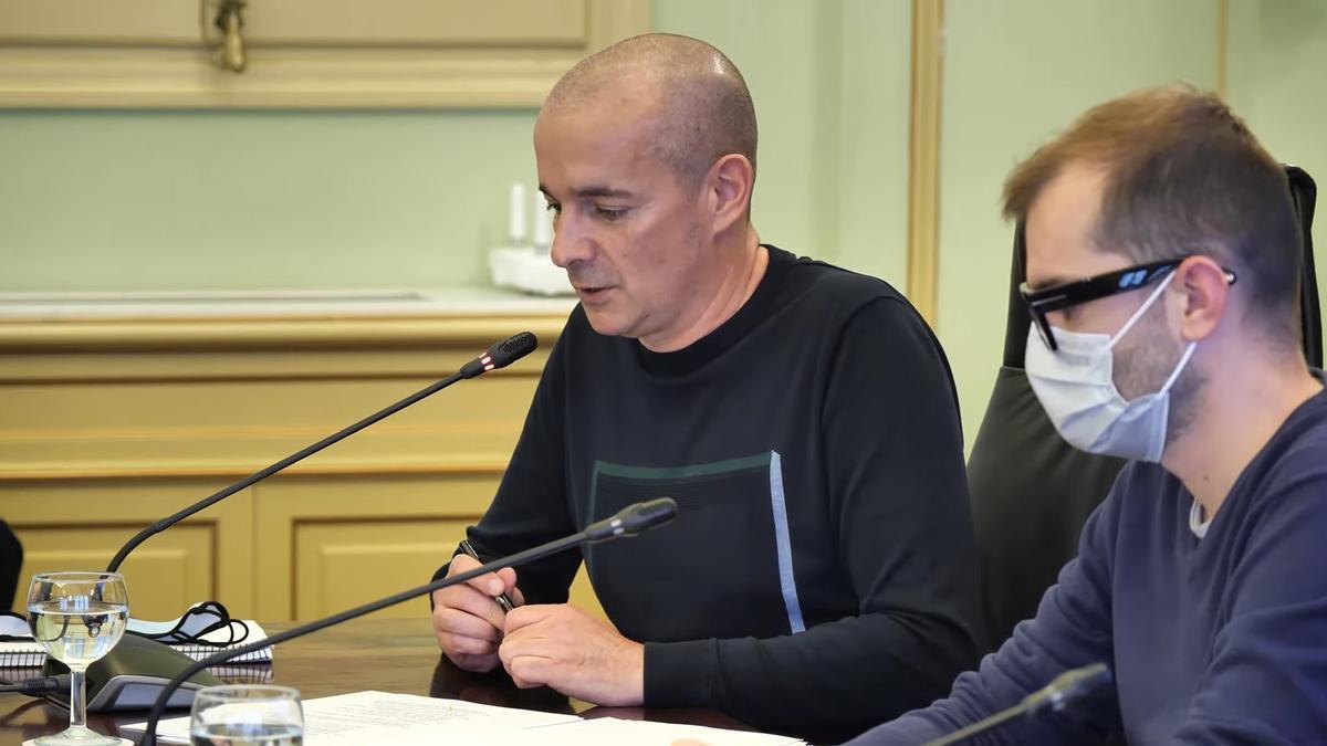 Oriol Lafau en una comparecencia en el Parlament balear.