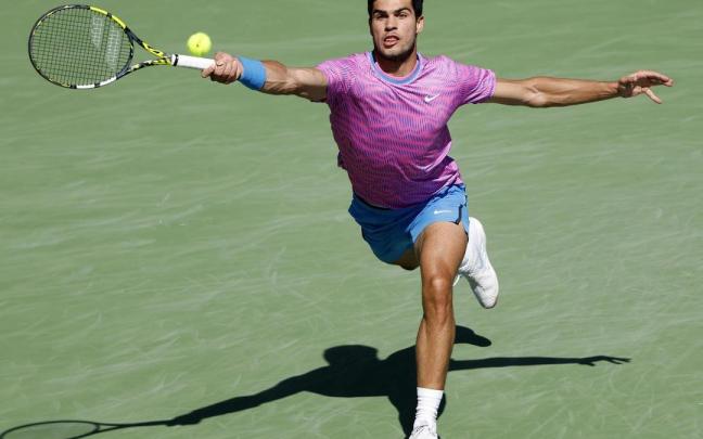 Carlos Alcaraz, durante su último partido en Indian Wells