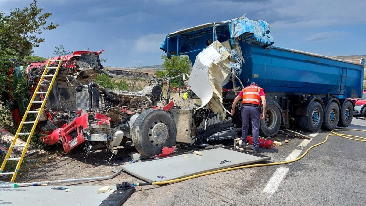 Camión implicado en el accidente.