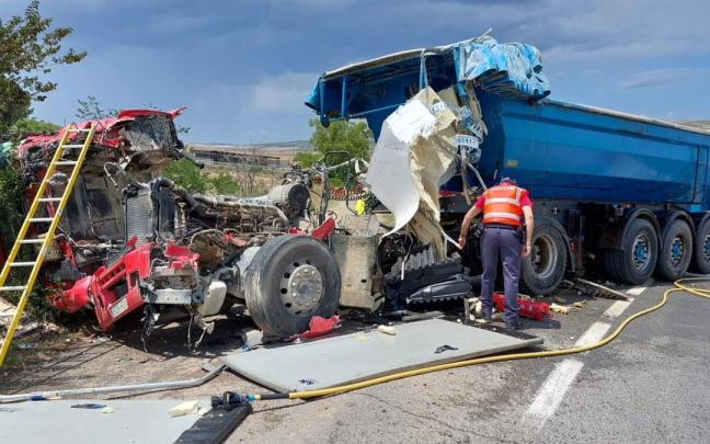 Camión implicado en el accidente.