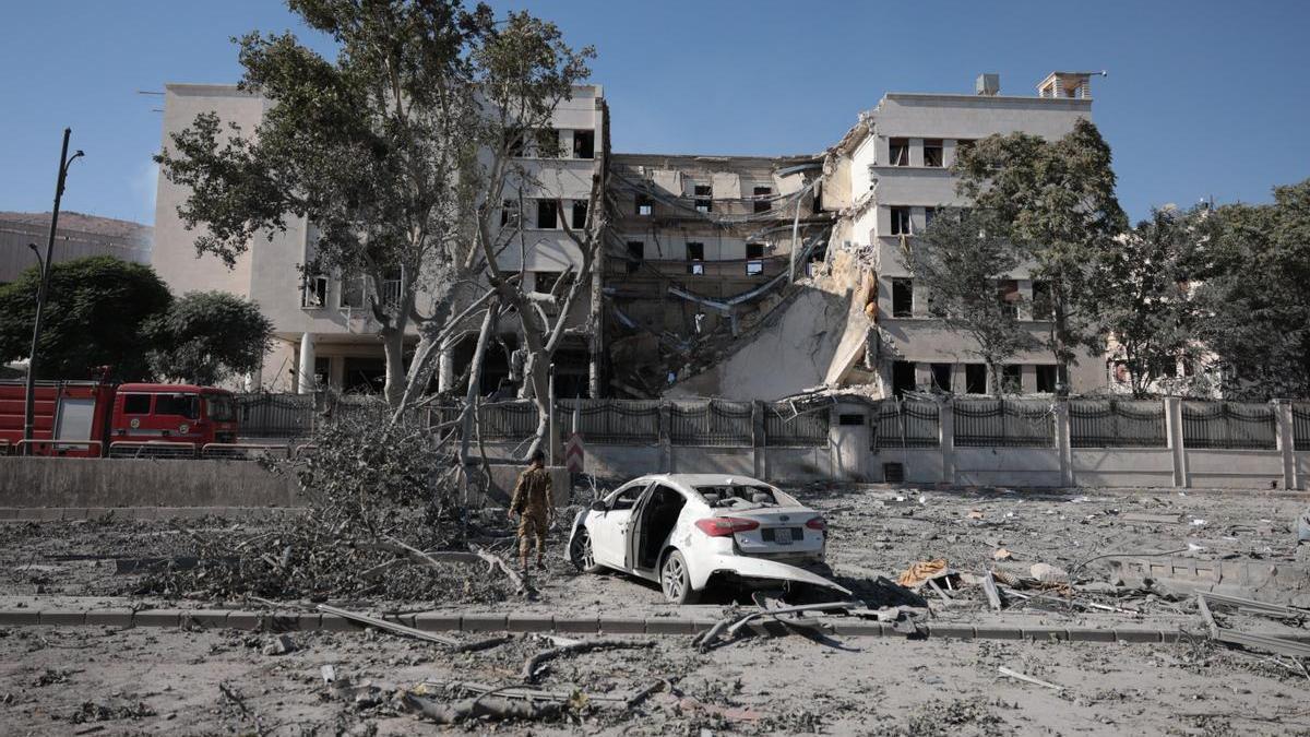 Así ha quedado el Ministerio de Defensa sirio tras ser bombardeado por Israel.