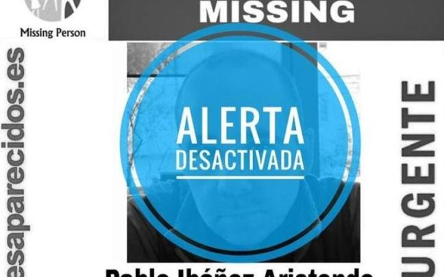 Imagen con la que SOS Desaparecidos ha anunciado la desactivación de la alarma de desaparición de Pablo Ibáñez Aristondo