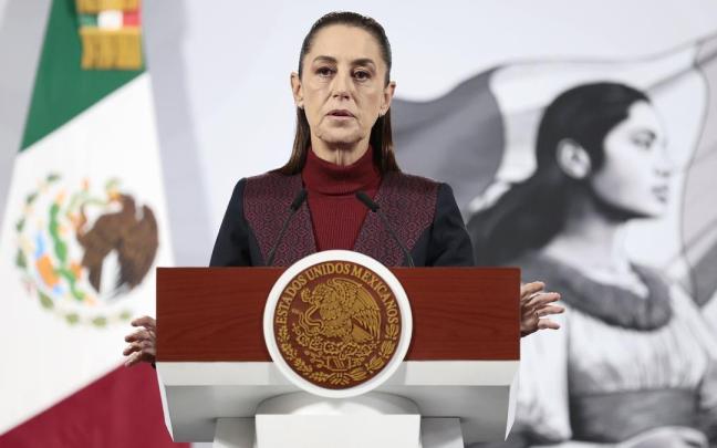 Claudia Sheinbaum, durante una comparecencia de prensa.