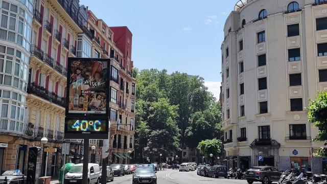 Termómetro marcando 40 grados en Bilbao