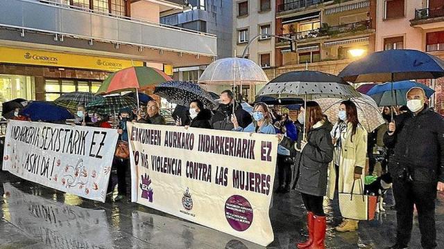 Una concentración anterior contra la violencia machista en Hondarribia
