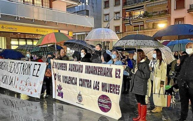 Una concentración anterior contra la violencia machista en Hondarribia