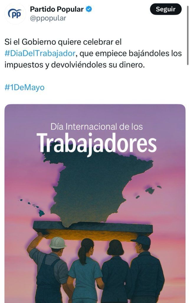 El tuit que publicó el PP.